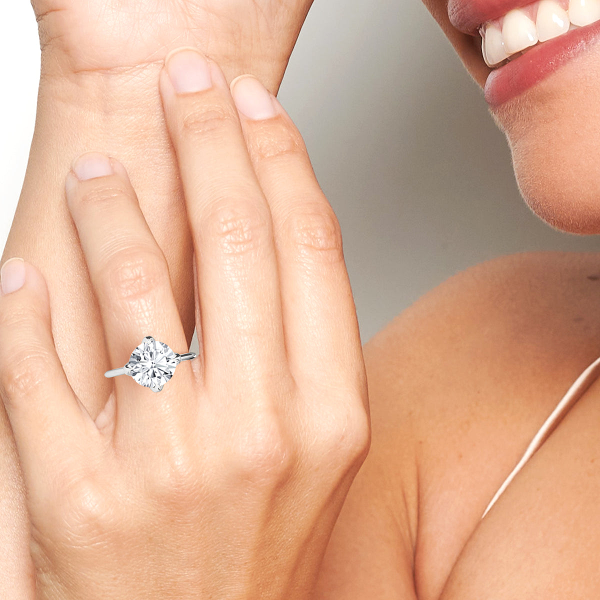solitaire engagement ring with slim 1.5mm band